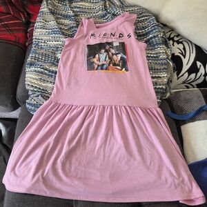 Charming Pink Kids Dress with FRIENDS Graphic